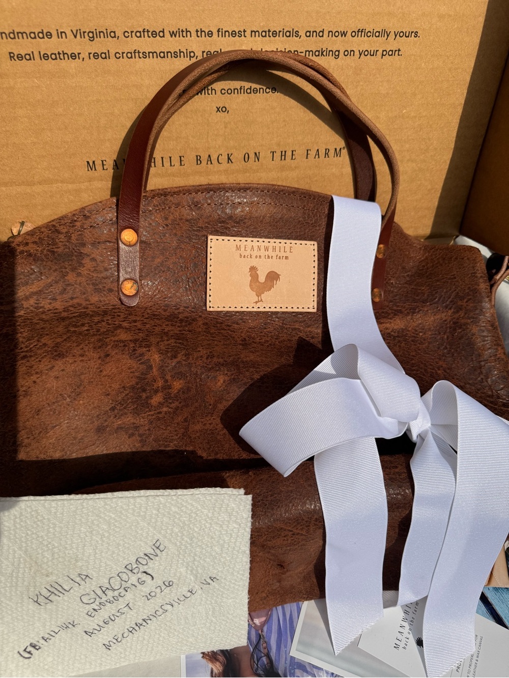 Meanwhile Back on the Farm Mocha Birch Leather Backpack 2.0 with leather handles